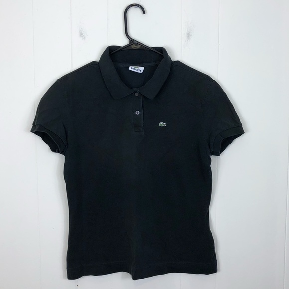 Lacoste Short Sleeve Two-Button Classic Fit Pique Polo Black Sz XL - Picture 3 of 8